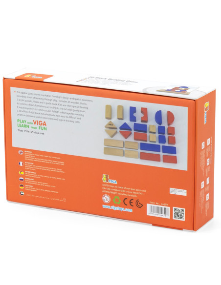 Viga Drewniana Gra Budowanie Klocki 3D Montessori