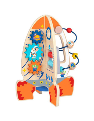 Tooy Toy Duża Drewniana Zabawka Edukacyjna Wielofunkcyjna Rakieta