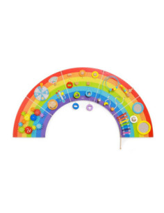 VIGA Drewniana Tablica Sensoryczno-Manipulacyjna EDU Tęcza Certyfikat FSC 2