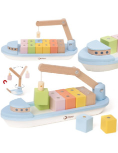 CLASSIC WORLD Wooden Block Stacking Ship 13 pcs.