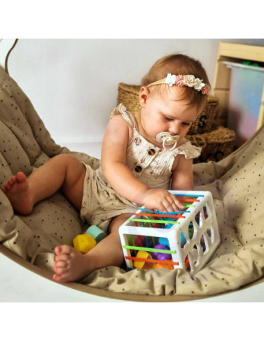 WOOPIE Elastyczna Kostka Sensoryczna Sorter dla Dzieci Kolorowe Kształty Alfabet 15 el.