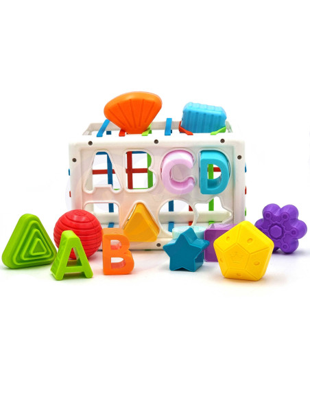 WOOPIE Elastyczna Kostka Sensoryczna Sorter dla Dzieci Kolorowe Kształty Alfabet 15 el.