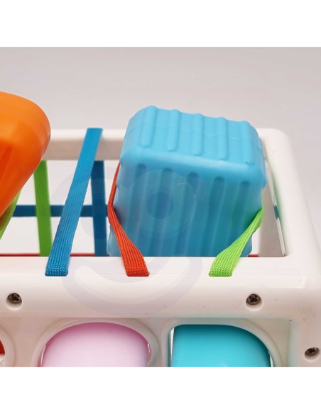 WOOPIE Elastyczna Kostka Sensoryczna Sorter dla Dzieci Kolorowe Kształty Alfabet 15 el.