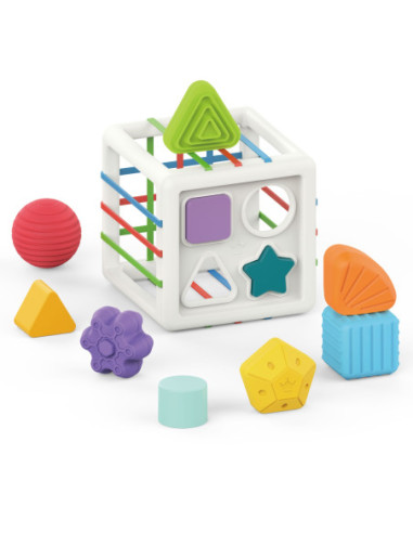 WOOPIE Elastyczna Kostka Sensoryczna Sorter dla Dzieci Kolorowe Kształty 11 el.