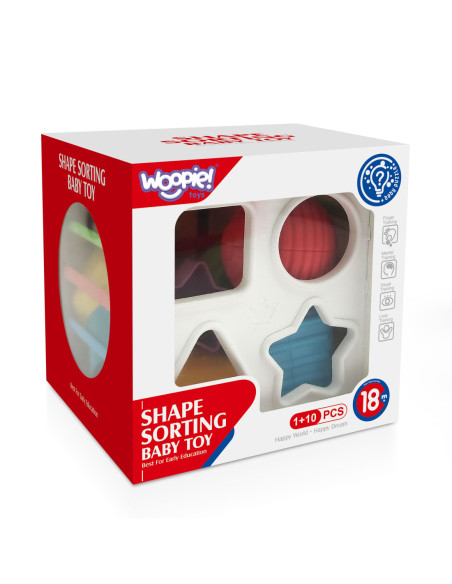 WOOPIE Elastyczna Kostka Sensoryczna Sorter dla Dzieci Kolorowe Kształty 11 el.