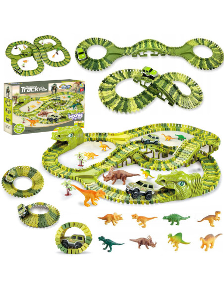 WOOPIE Tor Samochodowy XXL Dinozaury 240 el.