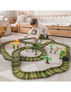 WOOPIE XXL automobilio trasa su dinozaurais 240 el. - Žaislas vaikams 2