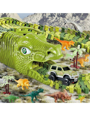 WOOPIE Tor Samochodowy XXL Dinozaury 240 el.