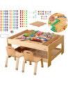 MASTERKIDZ Drewniany Stół Edukacyjny + AKCESORIA STEM WALL + 135 Klocków