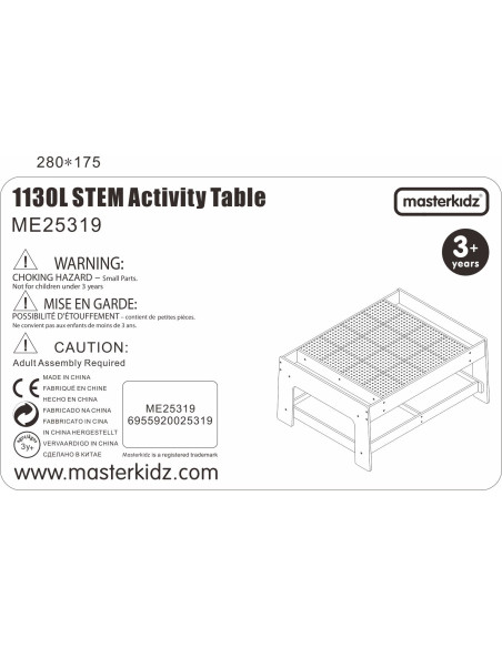 MASTERKIDZ Drewniany Stół Edukacyjny + AKCESORIA STEM WALL + 135 Klocków