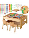 MASTERKIDZ Drewniany Stół Edukacyjny + AKCESORIA STEM WALL + 563 Klocków