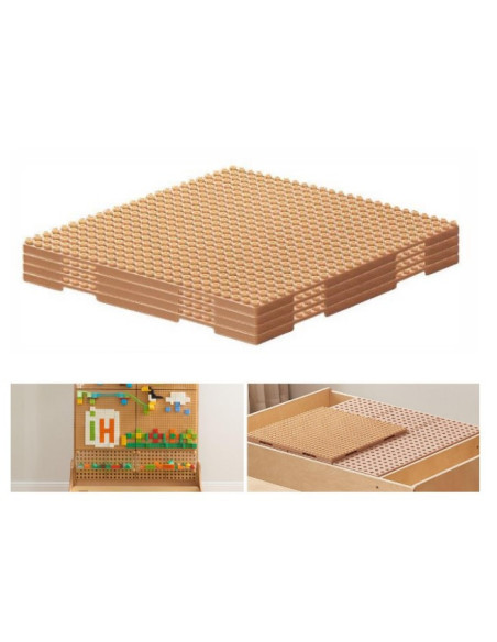 MASTERKIDZ Drewniany Stół Edukacyjny + AKCESORIA STEM WALL + 563 Klocków