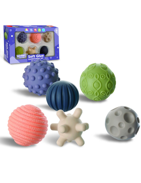 WOOPIE Klocki Sensoryczne do Ściskania 6 el.