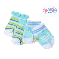 Baby Born Skarpetki dla lalki 43 cm Biało żółto niebieskie 2 pary