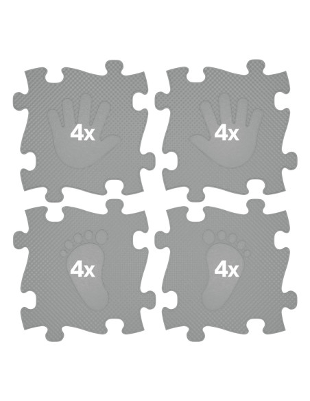 WOOPIE Mata Sensoryczna Ortopedyczna Puzzle Ręce i Nogi 16 el. - Kolor Szary