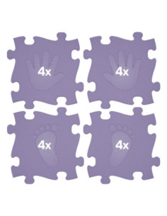 WOOPIE Mata Sensoryczna Ortopedyczna Puzzle Ręce i Nogi 16 el. - Kolor Fioletowy