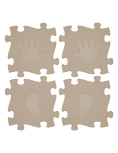 WOOPIE Mata Sensoryczna Ortopedyczna Puzzle Ręce i Nogi 16 el. - Kolor Beżowy