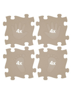 WOOPIE Mata Sensoryczna Ortopedyczna Puzzle Ręce i Nogi 16 el. - Kolor Beżowy 2