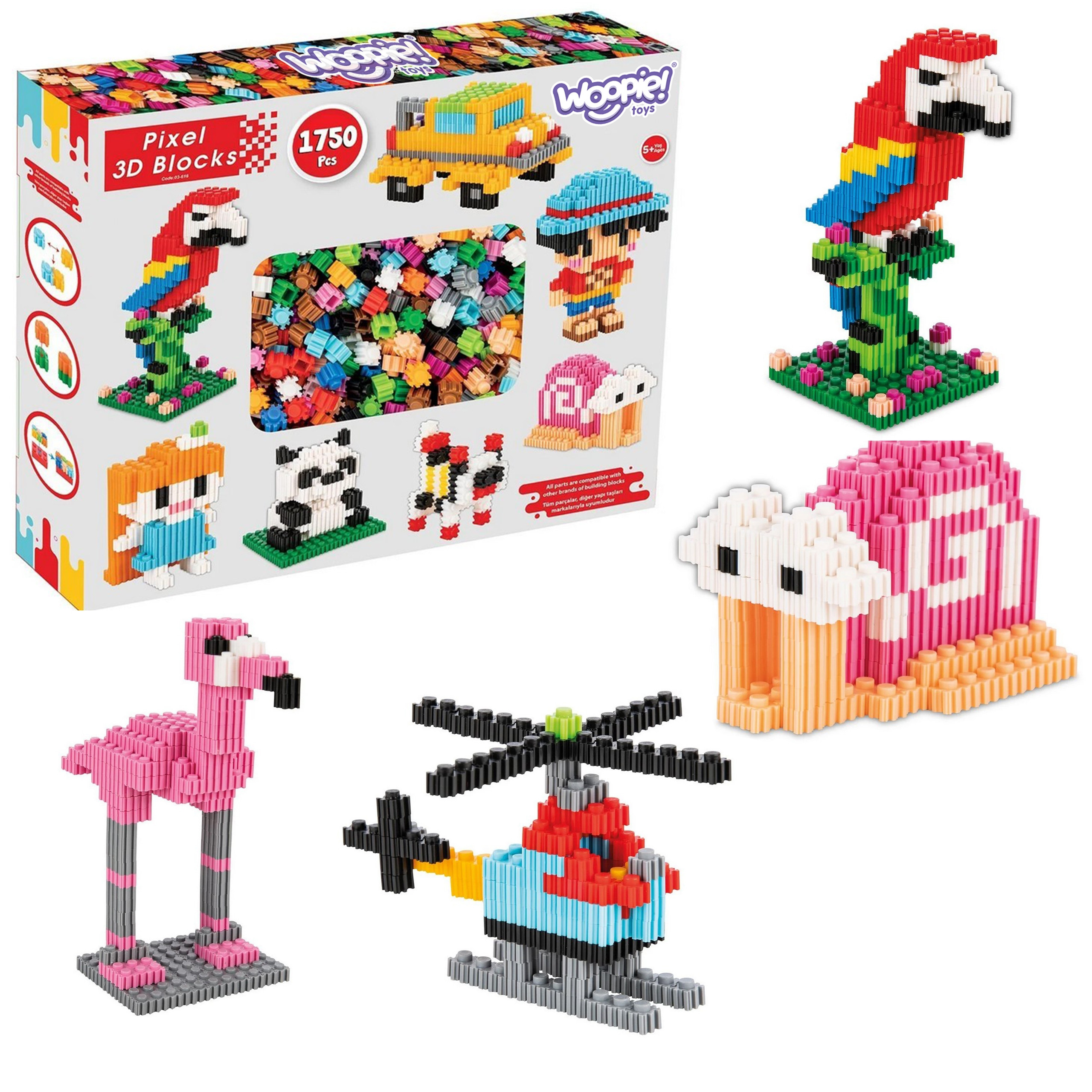 WOOPIE 3D PIXEL Building Blocks 1750 pcs.