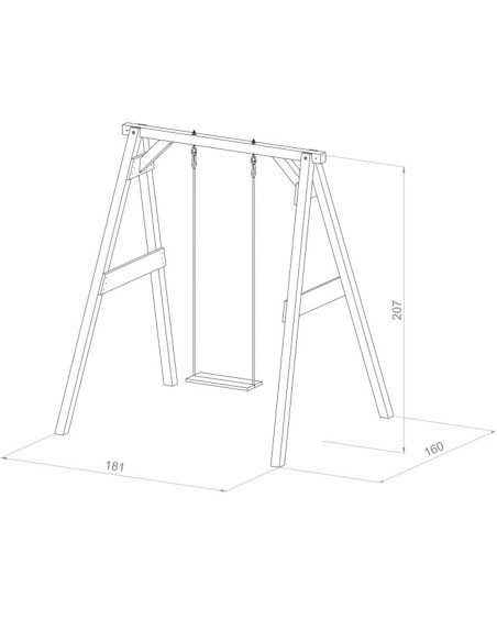 Drewniana Huśtawka z Siedziskami Axi Szary Plac Zabaw