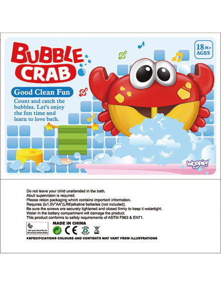WOOPIE Zabawka do Kąpieli Krab do Robienia Piany z Melodią