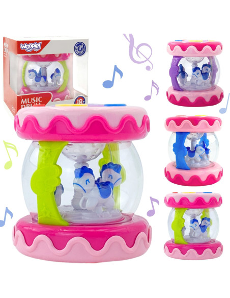 WOOPIE Bębenek Pozytywka ze Światłem Zabawka Muzyczna dla Niemowląt