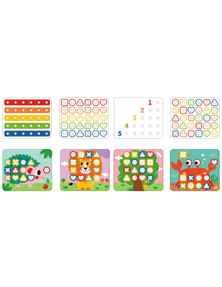 TOOKY TOY Wielofunkcyjna Tablica Zestaw Kolorowych Śrubek Nauka Kształtów