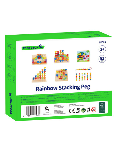 TOOKY TOY Wielofunkcyjna Tablica Zestaw Kolorowych Śrubek Nauka Kształtów