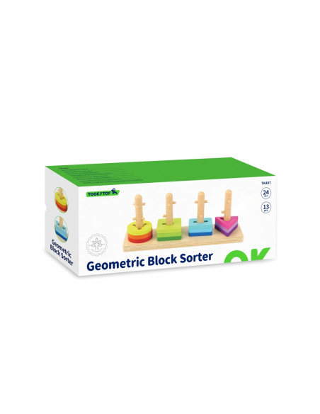 TOOKY TOY Sorter Kształtów z Kolorowymi Blokami