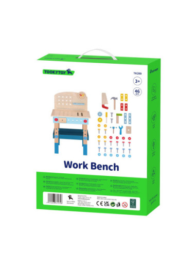 TOOKY TOY Drewniany Stół Do Majsterkowania Warsztat
