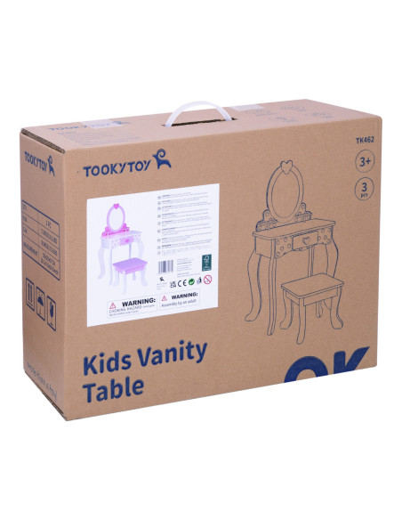 TOOKY TOY Drewniana Toaletka Dziecięca z Krzeszłem