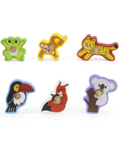 VIGA Drewniana Zjeżdżalnia dla zwierzątek Dżungla 2