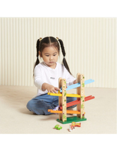 VIGA Drewniana Zjeżdżalnia dla zwierzątek Dżungla