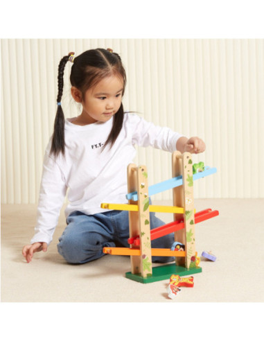 VIGA Drewniana Zjeżdżalnia dla zwierzątek Dżungla