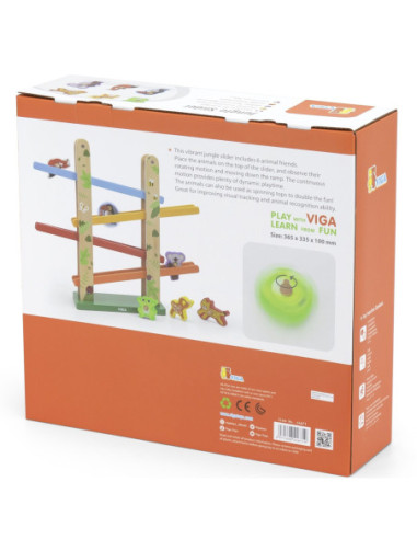 VIGA Drewniana Zjeżdżalnia dla zwierzątek Dżungla