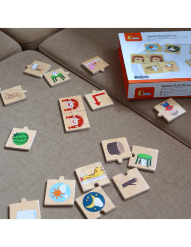 VIGA Drewniana Układanka Puzzle Przeciwieństwa