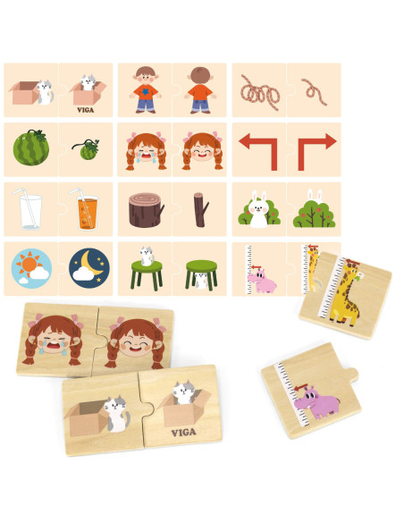 VIGA Drewniana Układanka Puzzle Przeciwieństwa
