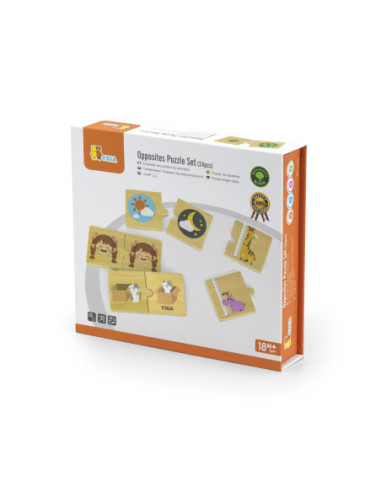 VIGA Drewniana Układanka Puzzle Przeciwieństwa