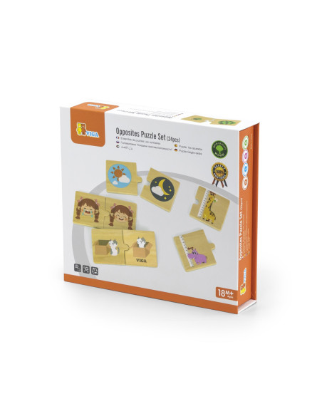 VIGA Drewniana Układanka Puzzle Przeciwieństwa