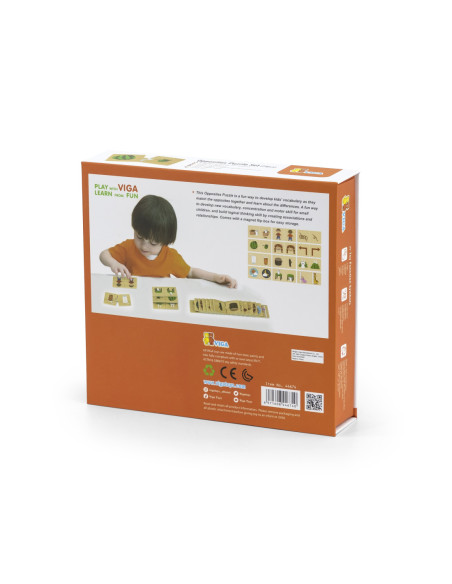 VIGA Drewniana Układanka Puzzle Przeciwieństwa