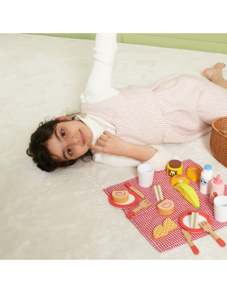 VIGA Drewniany Zestaw Piknikowy 30 el.