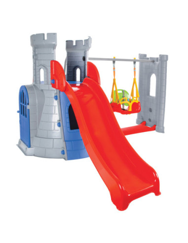 WOOPIE Plac Zabaw Zamek 3w1 Huśtawka Zjeżdżalnia 166 cm