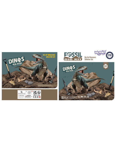 WOOPIE Wykopalisko 6w1 Dinozaur Szkielet Mały Archeolog