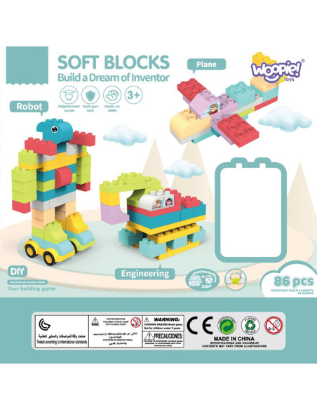 WOOPIE Klocki Konstrukcyjne 3D Sześciany 86 el.