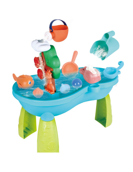 WOOPIE Stolik Wodny 2w1 Piaskownica Wodospad 10 akc.