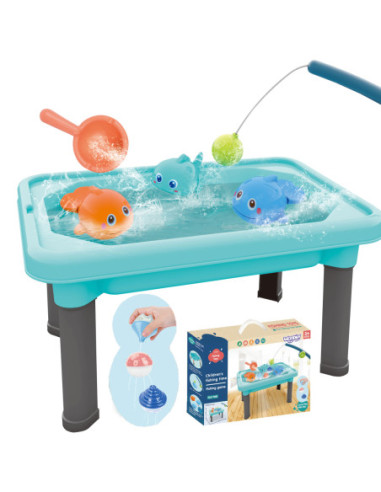 WOOPIE Stolik Wodny 3w1 Piaskownica Gra Łowienie Rybek 6 el.