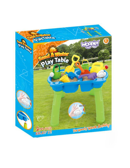 WOOPIE Stolik Wodny 2w1 Piaskownica 9 akc.