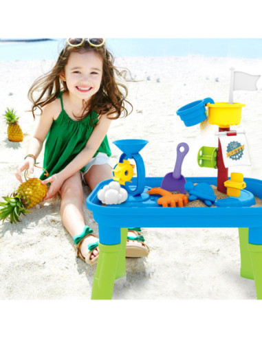 WOOPIE Stolik Wodny 2w1 Piaskownica Statek Piracki 6 akc.