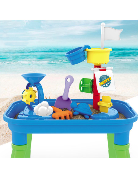 WOOPIE Stolik Wodny 2w1 Piaskownica Statek Piracki 6 akc.