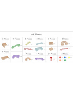 MASTERKIDZ Zestaw Konstrukcyjny Tor dla Piłek do Tablica STEM 63 el. 2